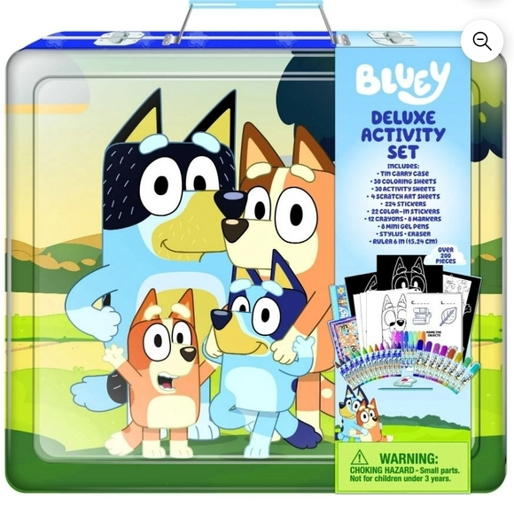 Bluey Deluxe Activity Art Set with Metal Carrying Case Boys and Girls 200+ pcs - Picture 2 of 10